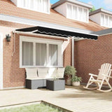 Retractable Awning Black 350 x 200 cm Polyester and Aluminium 3329713