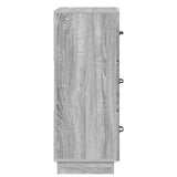 Drawer Cabinet Grey Sonoma 33 x 34.5 x 87 cm Engineered Wood 895311