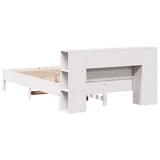 Bookcase Bed without Mattress White 120x190 cm Small Double Solid Wood Pine 3322844