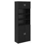 Storage Cabinet Black Oak 80 x 42.5 x 225 cm Engineered Wood 3402820