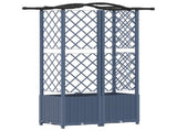 Raised Bed with Trellis and Roof Grey 122 x 40 x 141 cm PP 42032560