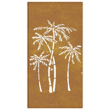 Garden Wall Decoration 105x55 cm Corten Steel Palm Tree Design 824485