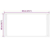 LED Bathroom Mirror Transparent 80 x 40 cm Tempered Glass 42045797