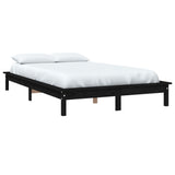 Bed Frame without Mattress Black 140x190 cm Solid Wood Pine 820590