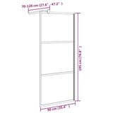 Walk-in Shower Wall 90x195cm ESG Glass with Stone Design Black 151881
