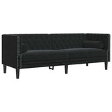 Living Room Couch 3 pcs Black 194 x 74.5 x 70.5 cm Velvet 3385869