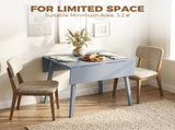 Solid Wood Folding Dining Table, Drop Leaf Table for 2-4 People, Rectangle Kitchen Table T3398P553272
