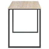 30199 Computer Desk Black and Oak 110x60x73 cm Engineered Wood