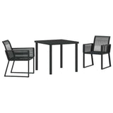Garden Dining Set 3 pcs Black Powder-Coated Steel 3379310