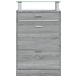 Shoe Cabinet Grey Sonoma 63x24x104 cm Engineered Wood 342568