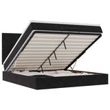 Ottoman Bed with Mattresses Black 160x200cm Velvet 3313483