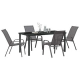 Garden Dining Set 5 pcs Grey and Black Powder-coated Steel 3379124