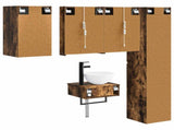 Bathroom Furniture Set 5 pcs Smoked Oak 3407259