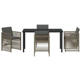Garden Dining Set 5 pcs Grey Powder-Coated Steel 3380654