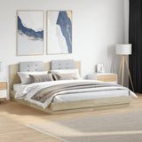 Bed Frame Sonoma oak Engineered wood, Plywood 200x200 cm Modern 3209984