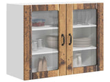 Wall Glass Cabinet LUCCA Old Wood 80 x 31 x 80 cm 885073
