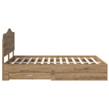 Bed Frame with Drawer Artisan Oak 140 x 190 cm Engineered Wood 3413611