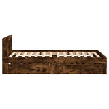 Bed Frame with Headboard without Mattress Smoked Oak 75x190 cm Small Single 3295622