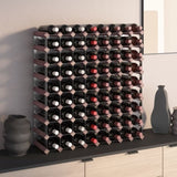 Wine Rack for 72 Bottles Brown Solid Wood Pine 340894