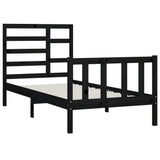 Bed Frame without Mattress Black 100x200 cm Solid Wood Pine 3107607