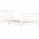 3100645 Bed Frame without Mattress White Solid Wood 100x200 cm
