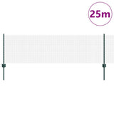 Welded Wire Fence with Posts 25 x 0.6 m PVC-Coated Steel Green 3336472
