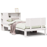 Bookcase Bed without Mattress White 75x190cm Small Single Solid Wood Pine 3322643