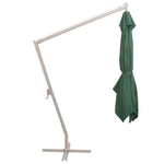 ZNTS Hanging Garden Parasol 300x300 cm Green Aluminium Pole 42973