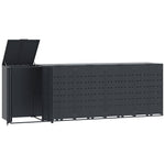 Wheelie Bin Storage for 5 Bins Anthracite 345x79x117 cm Steel 3279985