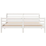Bed Frame with Headboard without Mattress White 180x200 cm Super King 3306652