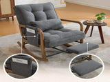 GOMYWAY Rocking Chair with Footrest, Corduroy Upholstered Glider Chair, Rocker Nursery Chair with W2678P479861
