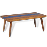 Coffee Table Brown and Blue Teak and Resin 100x50x40 cm 245067
