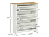 Slim Shoe Cabinet, Narrow Shoe Cupboard with 3 Flip Drawers, Adjustable Shelves for 18 Pairs of T3398P344125
