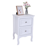 ZNTS Country Style Two-Tier Night Table Large Size White 32687265