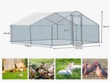 10 x 10 ft Large Metal Chicken Coop, Walk-in Poultry Cage Chicken Hen Run House with Waterproof 97159407