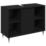 Bathroom Furniture Set 3 pcs Black Oak Engineered Wood 3378515