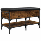 Shoe Bench Smoked Oak 82x42x45 cm Engineered Wood 835194