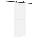 Sliding Door White and Black 83 x 211 cm Solid Pine Wood 3333339