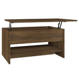 Coffee Table Brown Oak 80x50x40 cm Engineered Wood 819298