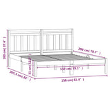 Bed Frame Natural Pine Solid Pine Wood 150 x 200 cm 3100594