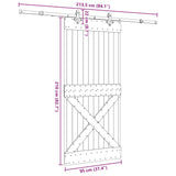 Sliding Door with Hardware Set 95x210 cm Solid Wood Pine 3332782