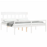 Senior Bed without Mattress White 200x200 cm Solid Wood 3195437