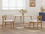 Dining Chair 2 pcs Natural and Light Solid Rubber Wood 42020518