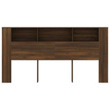 Headboard Cabinet Brown Oak 200x18.5x104.5 cm 817281