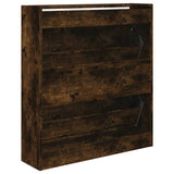 Shoe Cabinet Smoked Oak 80x21x87.5 cm Engineered Wood 839921