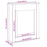 Fireplace Surround Old Wood 75x20x87.5 cm Engineered Wood 854587