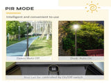 2.4 m Garden Lamp Post Light, LED Solar Powered Patio Path Lighting Lamp with Aluminium Frame, PIR T3398P317828