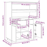 Highboard 89x40x116.5 cm Solid Wood Pine 818215