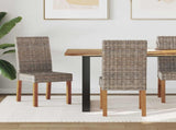 Dining Chair 2 pcs Solid Mahogany Wood Kubu Grey 42012420