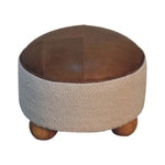 Cream Boucle Buffalo Footstool IN3499